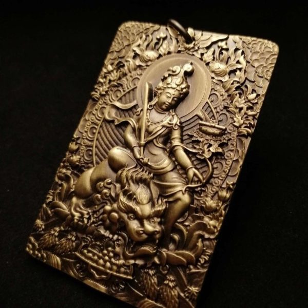 Tibetan Manjushri Brass Pendant Necklace