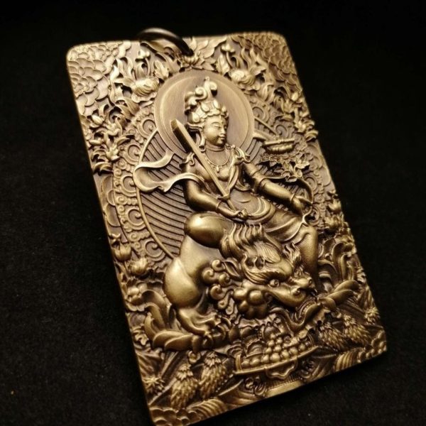 Tibetan Manjushri Brass Pendant Necklace