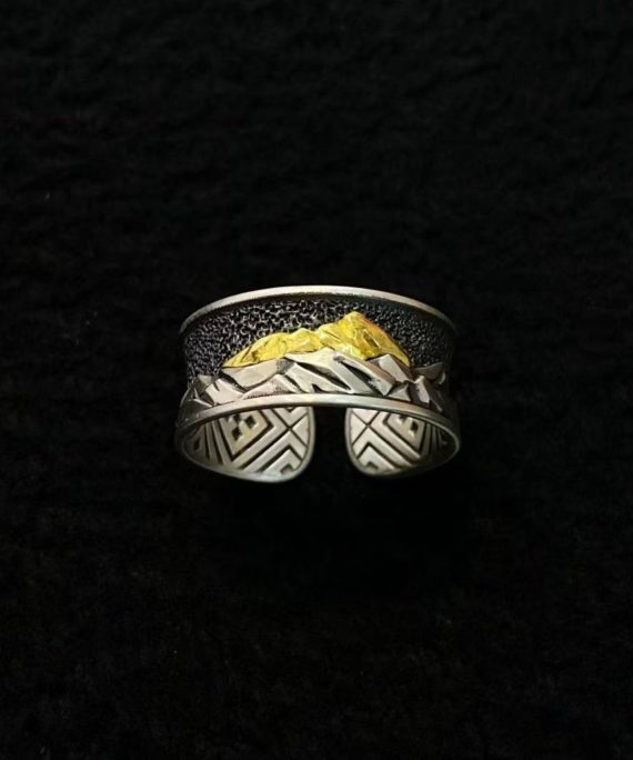 Tibetan Mount Everest Sterling Silver Adjustable Ring