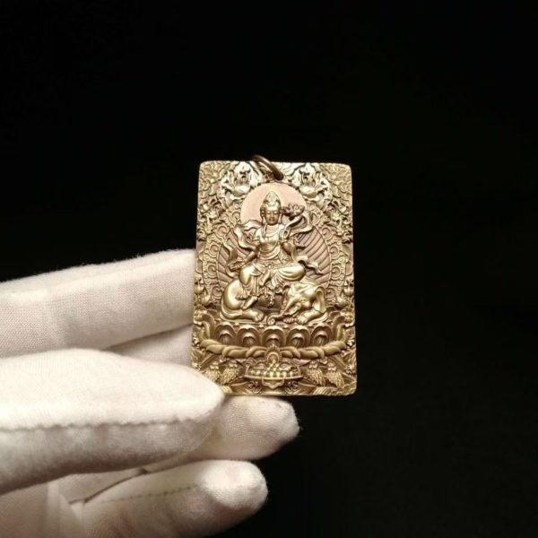 Tibetan Samantabhadra Brass Pendant Necklace