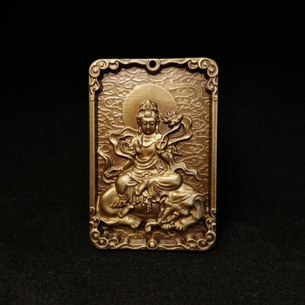 Tibetan Samantabhadra Brass Pendant Necklace