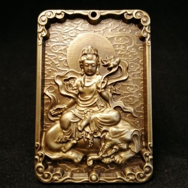 Tibetan Samantabhadra Brass Pendant Necklace