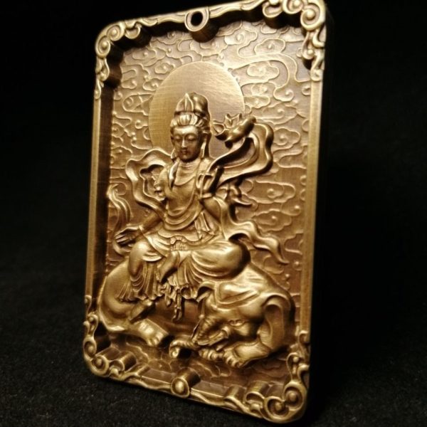 Tibetan Samantabhadra Brass Pendant Necklace