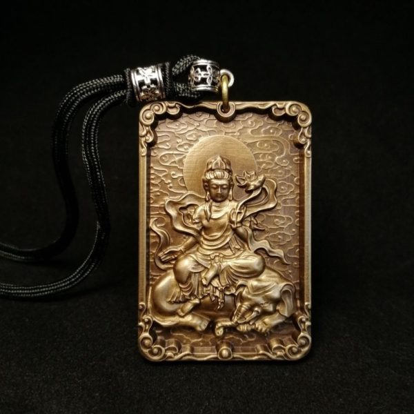 Tibetan Samantabhadra Brass Pendant Necklace