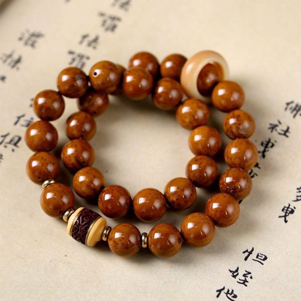 Tibetan Silver Zodiac Mantra Bodhi Mala Bracelet