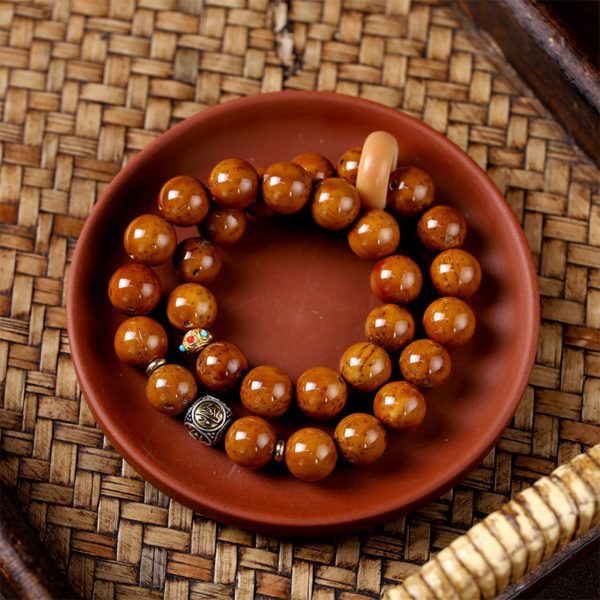 Tibetan Silver Zodiac Mantra Bodhi Mala Bracelet