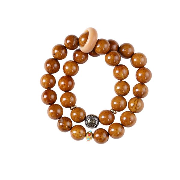 Tibetan Silver Zodiac Mantra Bodhi Mala Bracelet