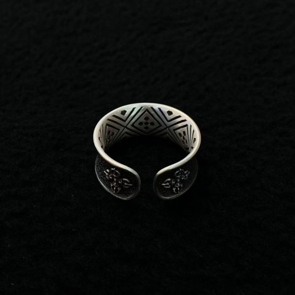 Tibetan Snow Mountain Sterling Silver Adjustable Ring