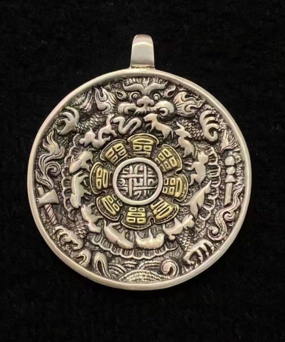 Tibetan Sterling Silver Nine-Palace Bagua Talisman