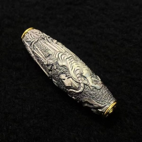 Tibetan Tiger Silver Amulet Necklace