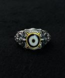 Tibetan Yamantaka Dzi Bead Sterling Silver Adjustable Ring