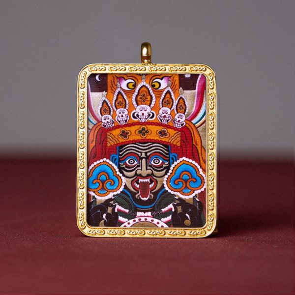 Mysterious gifts Hand-Painted Tibetan Zakiram Thangka Pendant Necklace