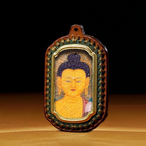 Mysterious gifts Tibetan Handmade Gemstone Thangka Buddha Pendant Necklace