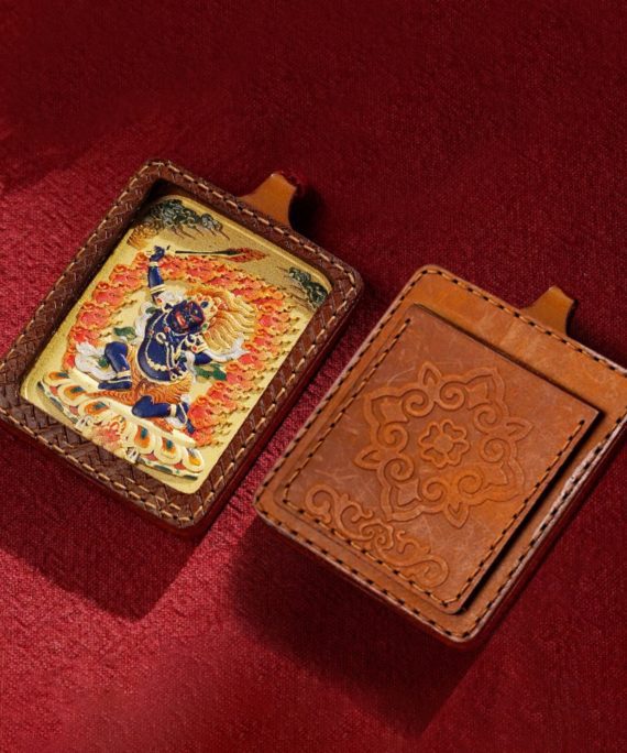 Mysterious gifts Hand-Painted Thangka Embossed Pendant Necklace