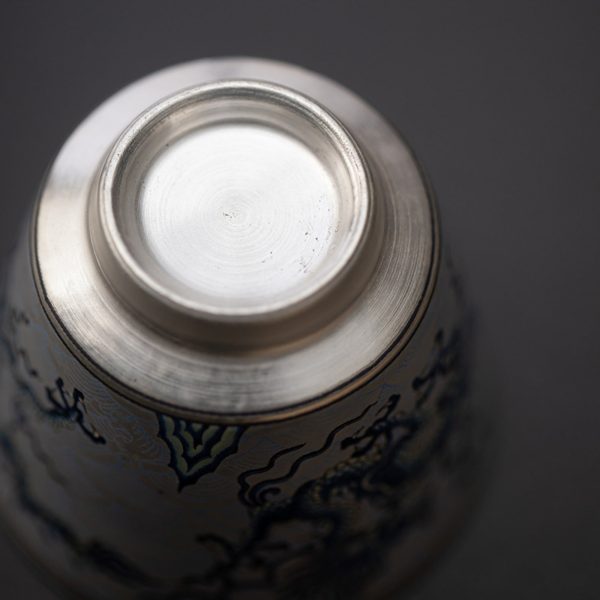Mysterious gifts Handcrafted Silver-Plated Chinese Dragon Ceramic Cup