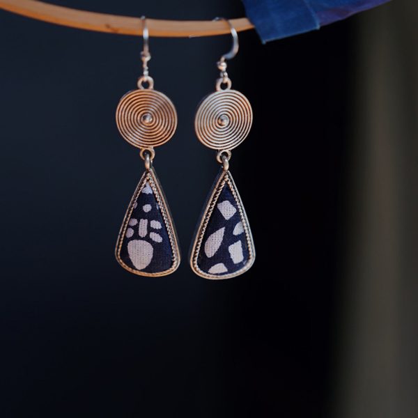 Mysterious gifts Indigo Dyed Handmade Miao Earrings