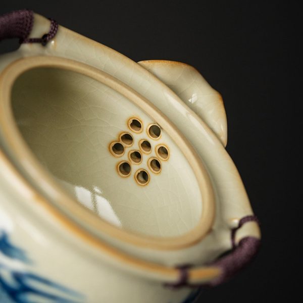 Mysterious gifts Ru Kiln Blue and White Porcelain Dragon Pattern Tea Set
