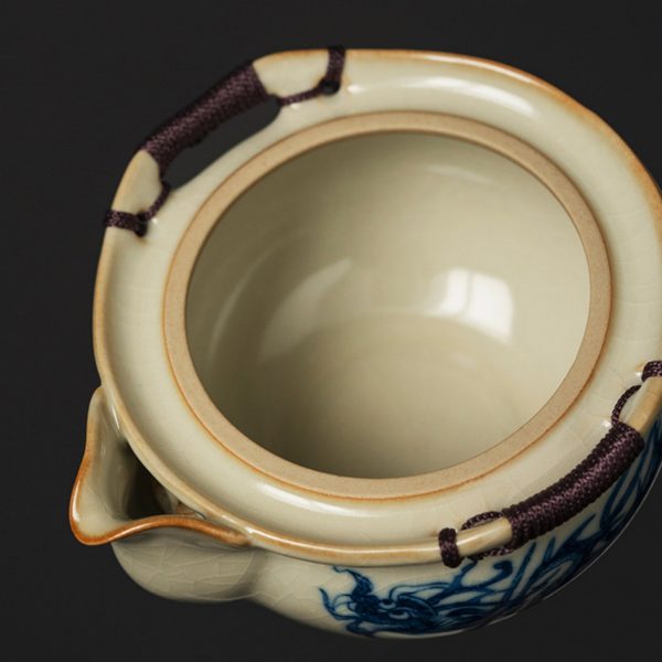Mysterious gifts Ru Kiln Blue and White Porcelain Dragon Pattern Tea Set