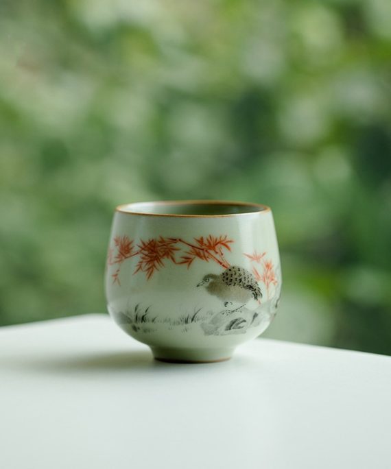 Mysterious gifts Ru Kiln Handmade Ceramic Tea Cup