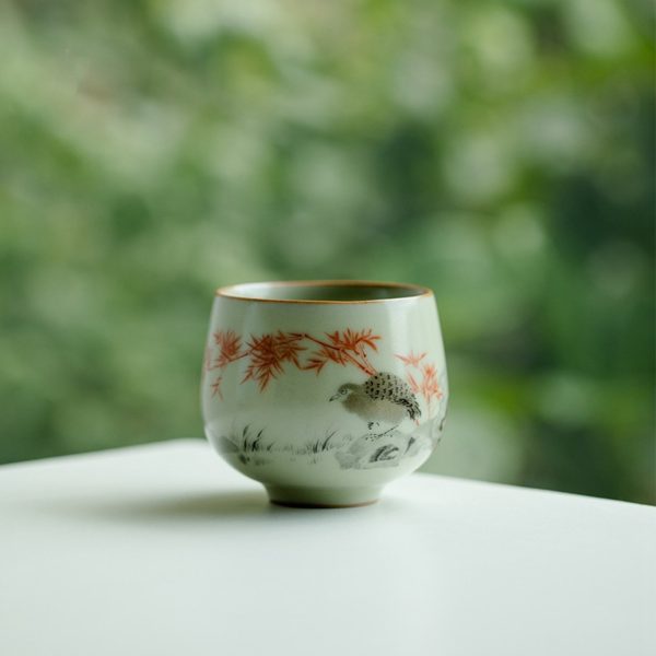 Mysterious gifts Ru Kiln Handmade Ceramic Tea Cup