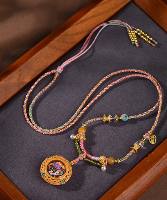 Zakiram Tibetan Hand-Painted Thangka Necklace