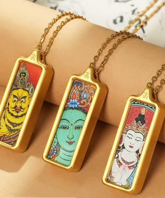Mysterious gifts Modern Style Handmade Thangka Buddha Necklace