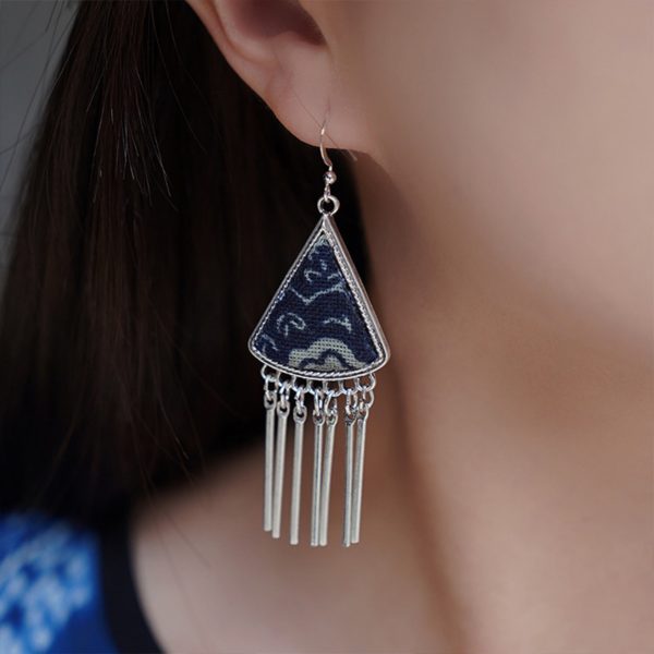 Mysterious gifts Indigo Dyed Handmade Miao Earrings