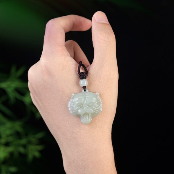 Natural Jade Tiger Zodiac Lucky Charm Necklace