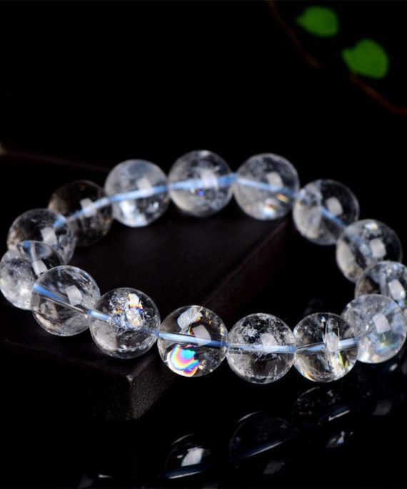 Natural Rainbow White Crystal Prayer Beads Bracelet