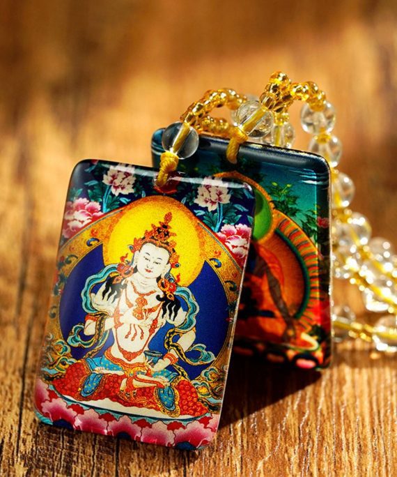 Mysterious gifts Hand-Painted Crystal Tibetan Buddha Necklace