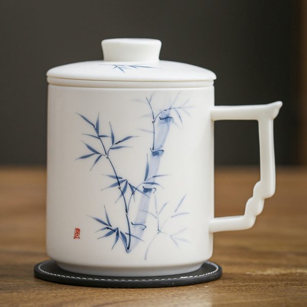 Mysterious gifts "Blanc De Chine" Hand-Painted Ceramic Tea Cup