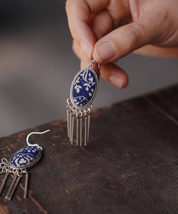 Mysterious gifts Indigo Dyed Handmade Miao Earrings