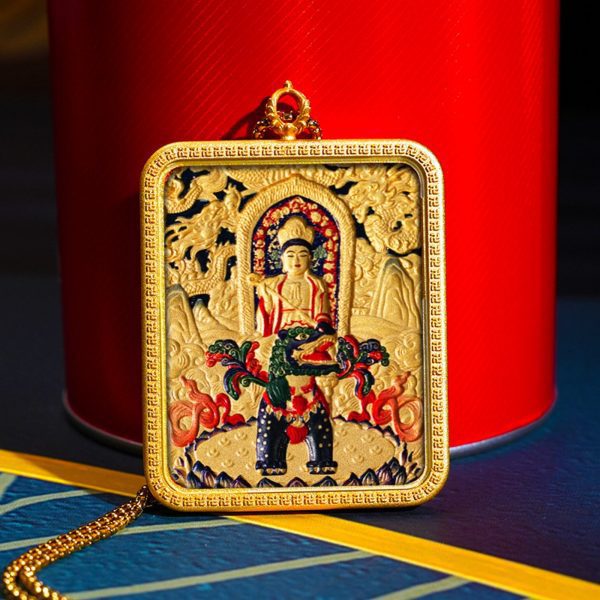 Mysterious gifts Hand-Carved Tibetan Thangka Buddha Pendant Necklace