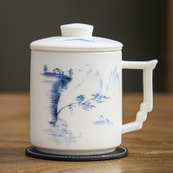 Mysterious gifts "Blanc De Chine" Hand-Painted Ceramic Tea Cup