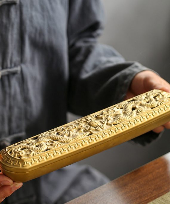 Mysterious gifts Dragon Carved Incense Holder Box