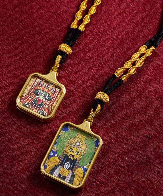 Mysterious gifts Hand-Painted Tibetan Thangka Pendant Necklace Amulet