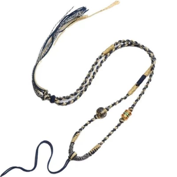 Handwoven Tibetan Prayer Wheel Thangka Pendant Replacement Cotton Cord