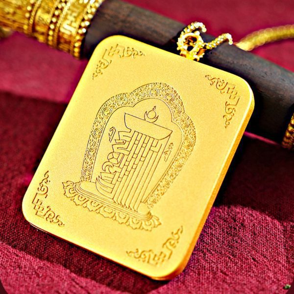 Mysterious gifts Hand-Carved Tibetan Thangka Buddha Pendant Necklace