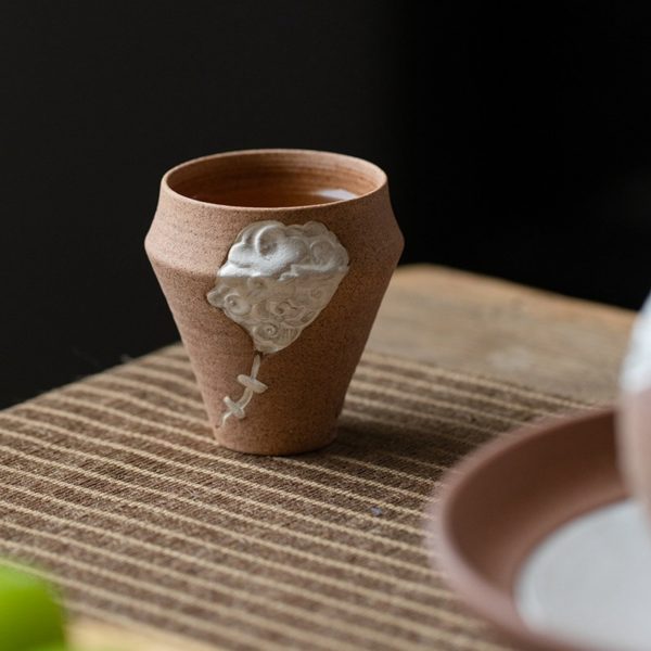 Mysterious gifts Taotie and Auspicious Clouds Handcrafted Ceramic Tea Set
