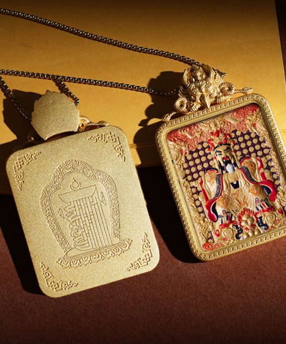Mysterious gifts Hand-Carved Three-Dimensional Tibetan Thangka Buddha Pendant Necklace