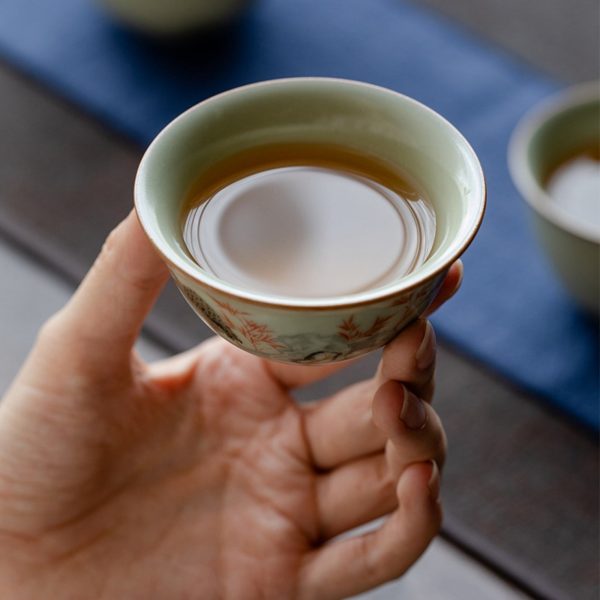 Mysterious gifts Portable Handmade Ru Kiln Ceramic Tea Set