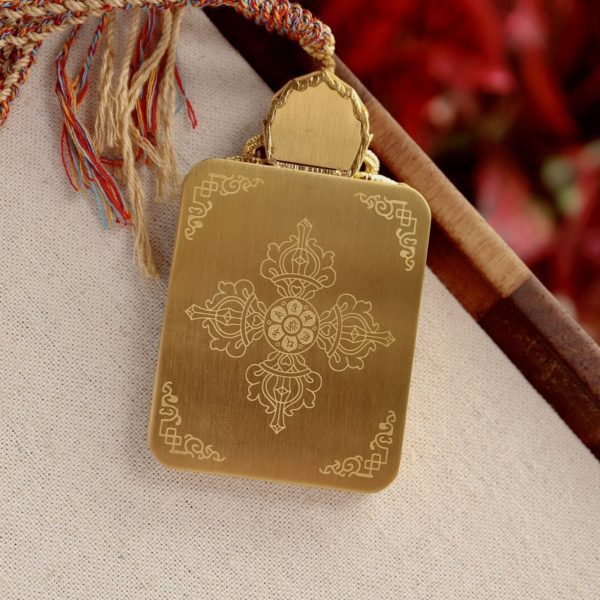 Tibetan Hand-Painted Green Tara Thangka Pendant Necklace with Potala Palace Design
