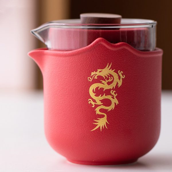 Mysterious gifts Chinese Dragon Portable Handmade Ceramic Tea Set