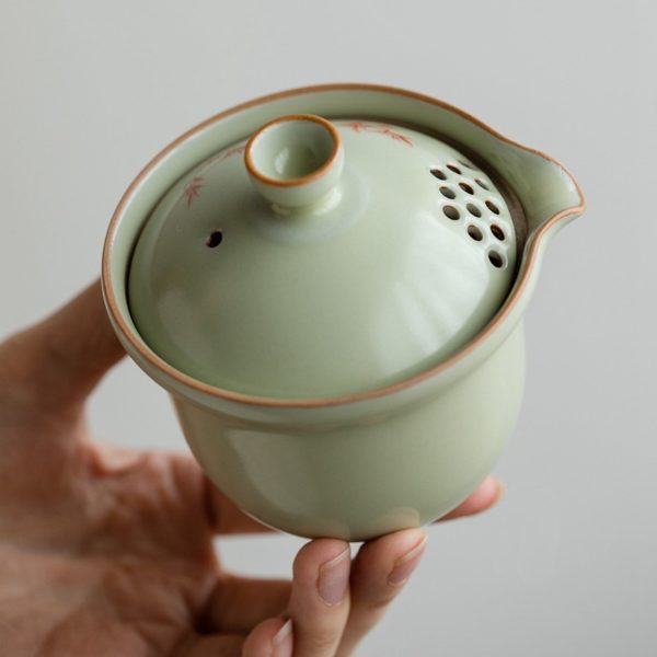Mysterious gifts Portable Handmade Ru Kiln Ceramic Tea Set