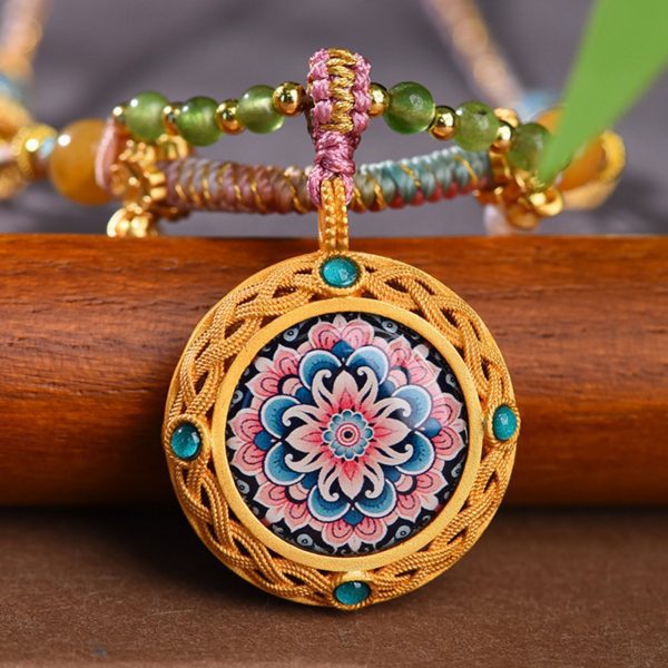 Zakiram Tibetan Hand-Painted Thangka Necklace