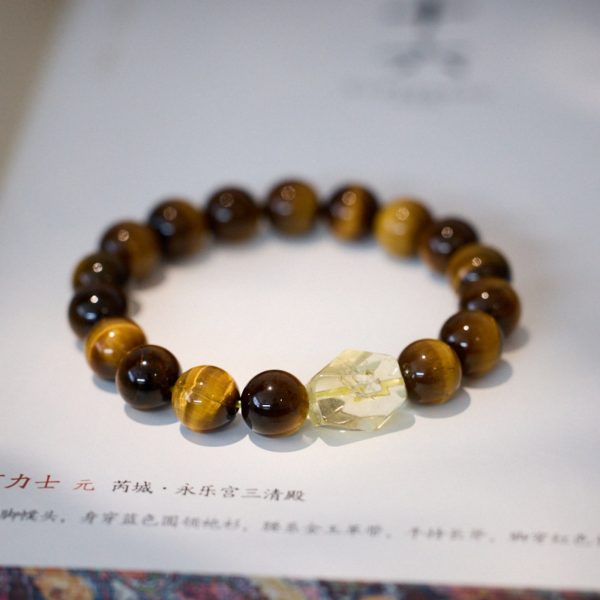 Tiger's Eye and Citrine Bodhi Prayer Beads Bracelet