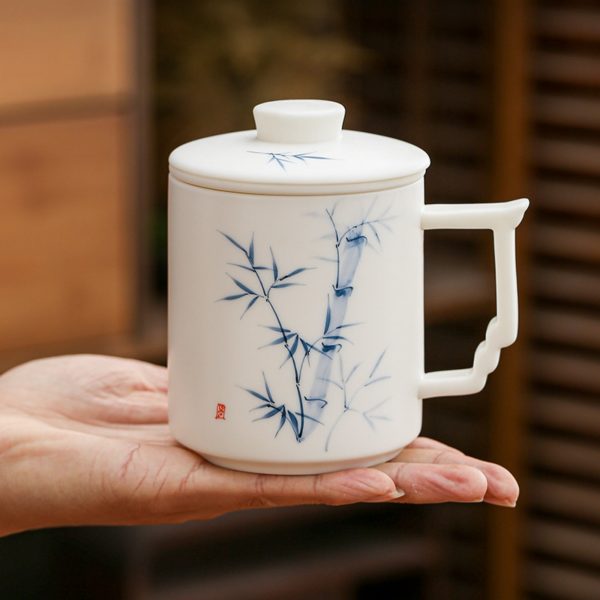Mysterious gifts "Blanc De Chine" Hand-Painted Ceramic Tea Cup