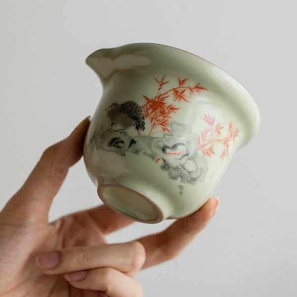 Mysterious gifts Portable Handmade Ru Kiln Ceramic Tea Set