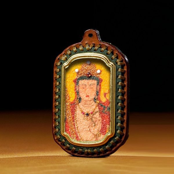 Mysterious gifts Tibetan Handmade Gemstone Thangka Buddha Pendant Necklace