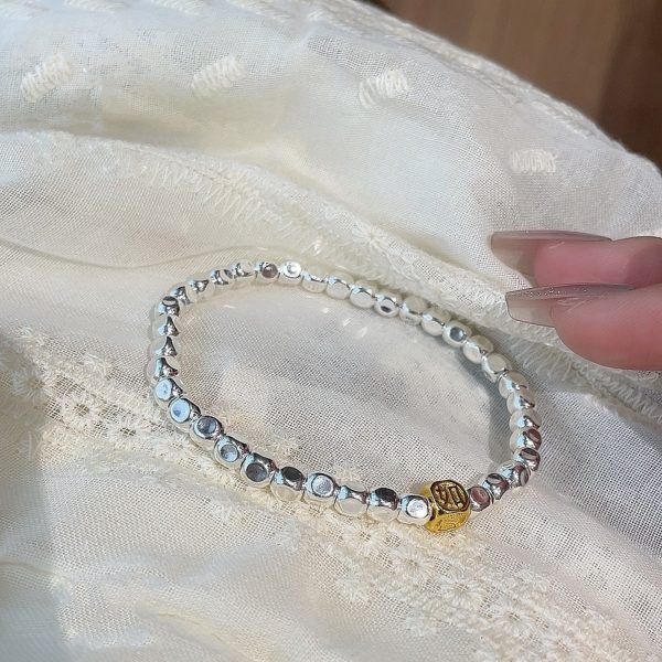 Auspicious Blessings Pure Silver Mala Bracelet